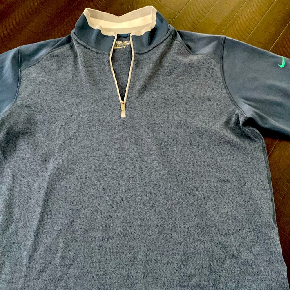 NIKE GOLF 1/4 ZIP DRI-FIT BLUE LONG SLEEVE PULLOVER-MENS L